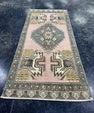 Turkish Mini Rug Oriental Hand Knotted Vintage Rug  1'8'' x  3'8'' #12184