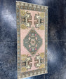 Turkish Mini Rug Oriental Hand Knotted Vintage Rug  1'8'' x  3'8'' #12184