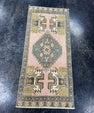 Turkish Mini Rug Oriental Hand Knotted Vintage Rug  1'8'' x  3'8'' #12184