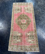 Turkish Mini Rug Oriental Hand Knotted Vintage Rug  1'8'' x  3'7'' #12183