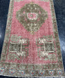 Turkish Mini Rug Oriental Hand Knotted Vintage Rug  1'8'' x  3'7'' #12183