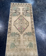Turkish Mini Rug Oriental Hand Knotted Vintage Rug  1'8'' x  3'7'' #12182