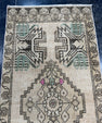 Turkish Mini Rug Oriental Hand Knotted Vintage Rug  1'8'' x  3'7'' #12182