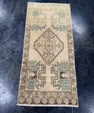 Turkish Mini Rug Oriental Hand Knotted Vintage Rug  1'8'' x  3'7'' #12182
