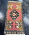 Turkish Mini Rug Oriental Hand Knotted Vintage Rug  1'7'' x  3'3'' #12181