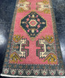 Turkish Mini Rug Oriental Hand Knotted Vintage Rug  1'7'' x  3'3'' #12181