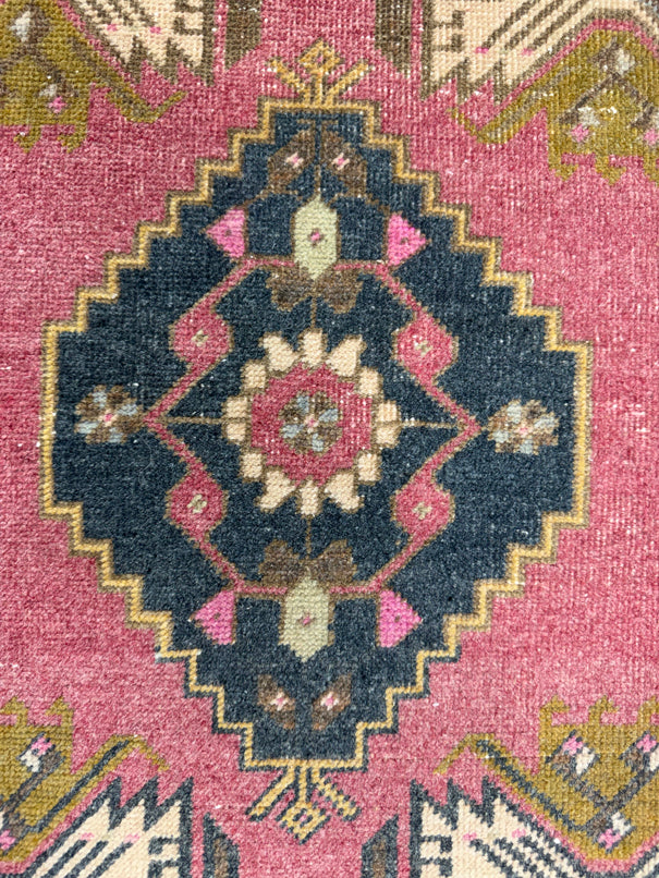 Turkish Mini Rug Oriental Hand Knotted Vintage Rug  1'7'' x  3'3'' #12181