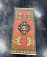Turkish Mini Rug Oriental Hand Knotted Vintage Rug  1'7'' x  3'3'' #12181