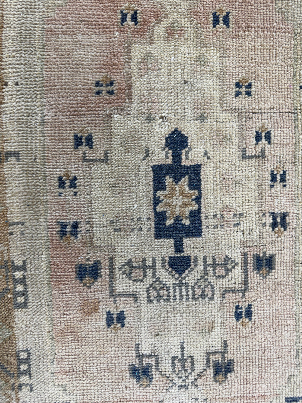 Turkish Mini Rug Oriental Hand Knotted Vintage Rug  1'8'' x  3'9'' #12180