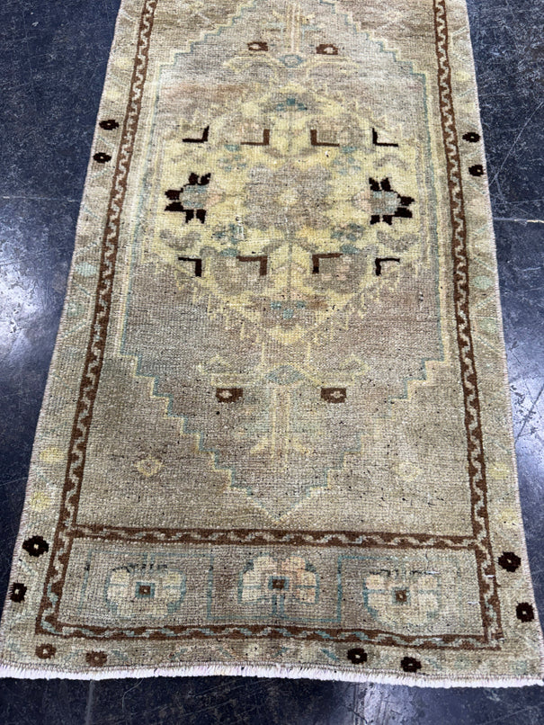Turkish Mini Rug Oriental Hand Knotted Vintage Rug  1'7'' x  3'3'' #12179