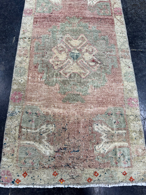 Turkish Mini Rug Oriental Hand Knotted Vintage Rug  1'7'' x  3'4'' #12177