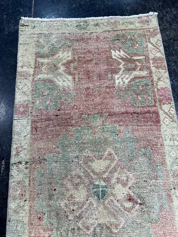 Turkish Mini Rug Oriental Hand Knotted Vintage Rug  1'7'' x  3'4'' #12177