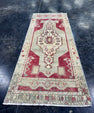 Turkish Mini Rug Oriental Hand Knotted Vintage Rug  1'5'' x  3'7'' #12173