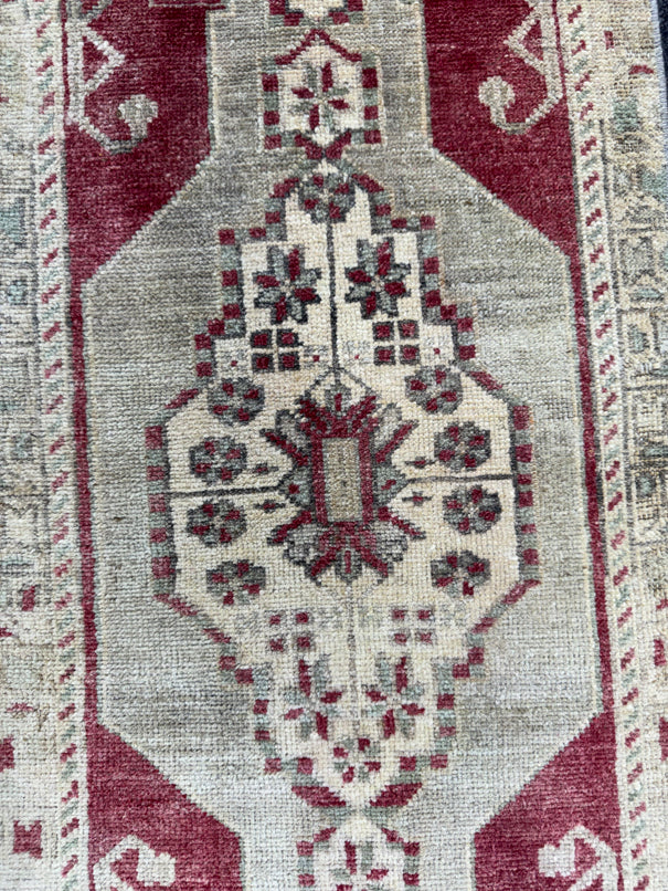 Turkish Mini Rug Oriental Hand Knotted Vintage Rug  1'5'' x  3'7'' #12173