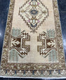 Turkish Mini Rug Oriental Hand Knotted Vintage Rug  1'6'' x  3'3'' #12174