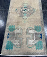 Turkish Mini Rug Oriental Hand Knotted Vintage Rug  1'6'' x  3'6'' #12175