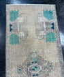 Turkish Mini Rug Oriental Hand Knotted Vintage Rug  1'6'' x  3'6'' #12175