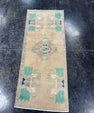 Turkish Mini Rug Oriental Hand Knotted Vintage Rug  1'6'' x  3'6'' #12175