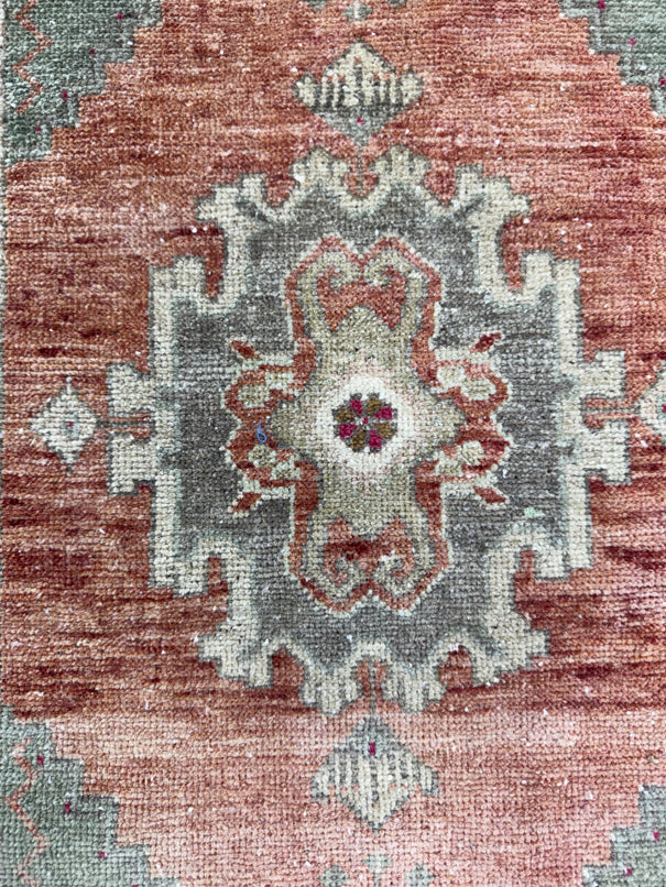 Turkish Mini Rug Oriental Hand Knotted Vintage Rug  1'8'' x  3'3'' #12176