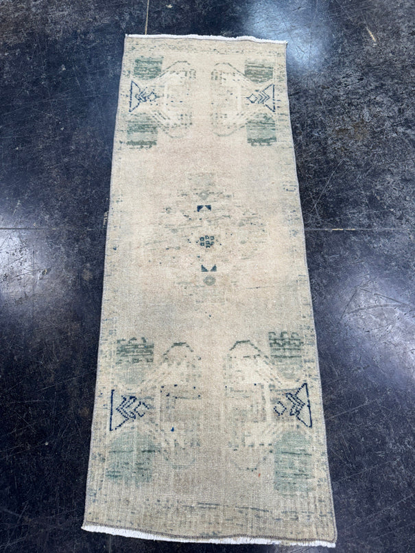 Turkish Mini Rug Oriental Hand Knotted Vintage Rug  1'5'' x  3'10'' #12172