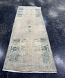 Turkish Mini Rug Oriental Hand Knotted Vintage Rug  1'5'' x  3'10'' #12172