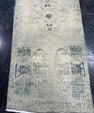 Turkish Mini Rug Oriental Hand Knotted Vintage Rug  1'5'' x  3'10'' #12172