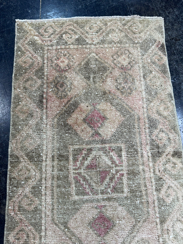 Turkish Mini Rug Oriental Hand Knotted Vintage Rug  1'8'' x  3'3'' #12167