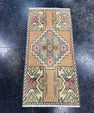 Turkish Mini Rug Oriental Hand Knotted Vintage Rug  1'6'' x  3'1'' #12168