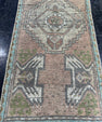 Turkish Mini Rug Oriental Hand Knotted Vintage Rug  1'6'' x  3'2'' #12169