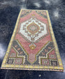 Turkish Mini Rug Oriental Hand Knotted Vintage Rug  1'7'' x  3'4'' #12170
