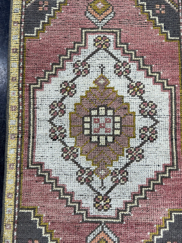 Turkish Mini Rug Oriental Hand Knotted Vintage Rug  1'7'' x  3'4'' #12170