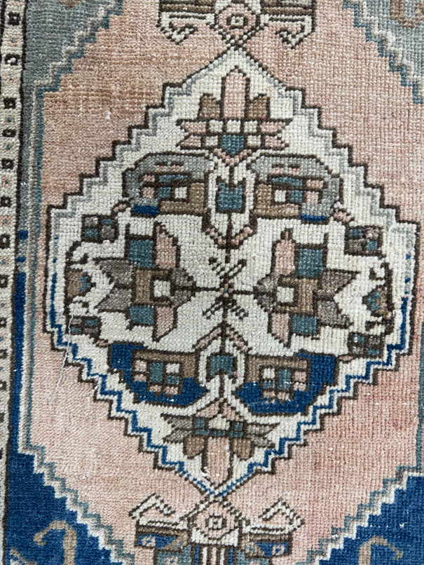 Turkish Mini Rug Oriental Hand Knotted Vintage Rug  1'9'' x  3'2'' #12171