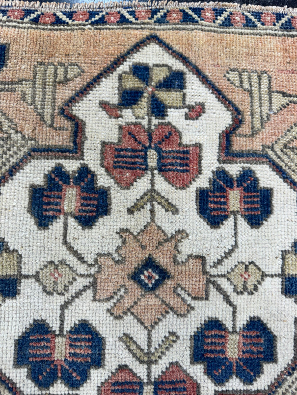 Turkish Mini Rug Oriental Hand Knotted Vintage Rug  2' x  1'11'' #12185