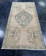 Turkish Mini Rug Oriental Hand Knotted Vintage Rug  1'8'' x  3'2'' #12166