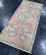Turkish Mini Rug Oriental Hand Knotted Vintage Rug  1'6'' x  3'3'' #12165