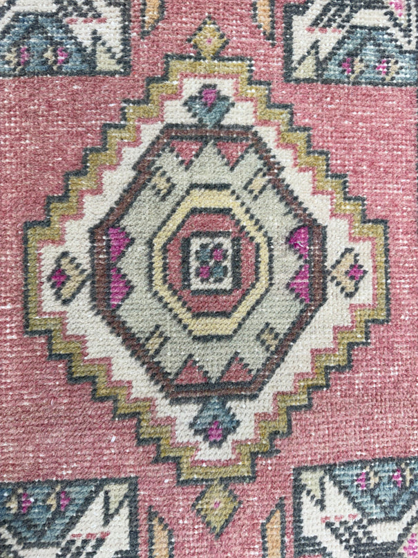 Turkish Mini Rug Oriental Hand Knotted Vintage Rug  1'6'' x  2'10'' #12186