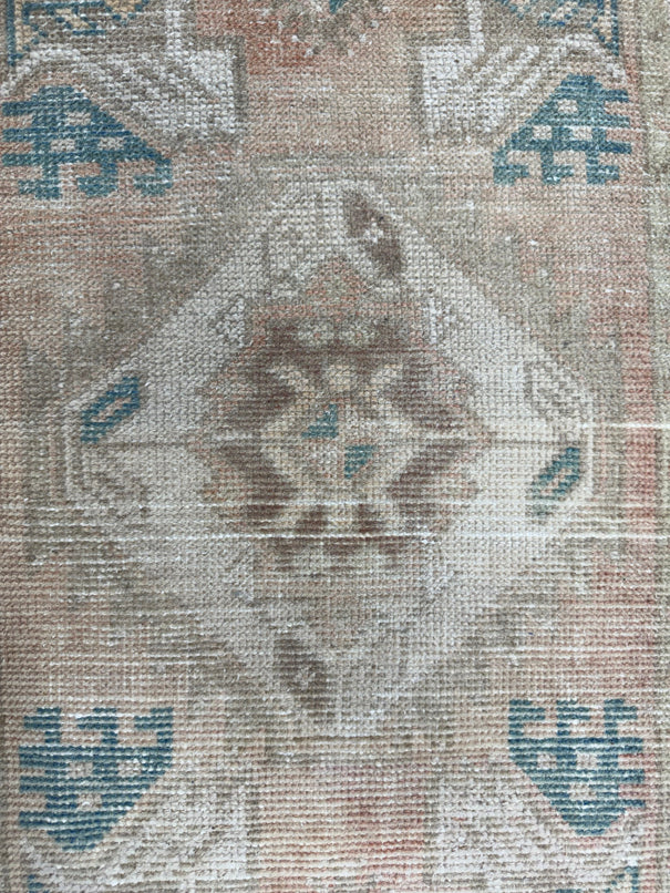 Turkish Mini Rug Oriental Hand Knotted Vintage Rug  1'6'' x  3' #12164
