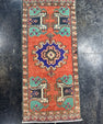 Turkish Mini Rug Oriental Hand Knotted Vintage Rug  1'6'' x  3'5'' #12163