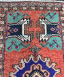 Turkish Mini Rug Oriental Hand Knotted Vintage Rug  1'6'' x  3'5'' #12163
