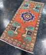 Turkish Mini Rug Oriental Hand Knotted Vintage Rug  1'6'' x  3'5'' #12163