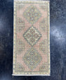 Turkish Mini Rug Oriental Hand Knotted Vintage Rug  1'6'' x  3'1'' #12162