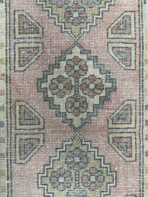 Turkish Mini Rug Oriental Hand Knotted Vintage Rug  1'6'' x  3'1'' #12162