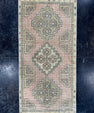 Turkish Mini Rug Oriental Hand Knotted Vintage Rug  1'6'' x  3'1'' #12162