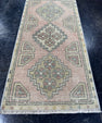 Turkish Mini Rug Oriental Hand Knotted Vintage Rug  1'6'' x  3'1'' #12162