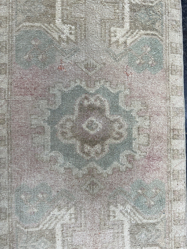 Turkish Mini Rug Oriental Hand Knotted Vintage Rug  1'7'' x  3'2'' #12160