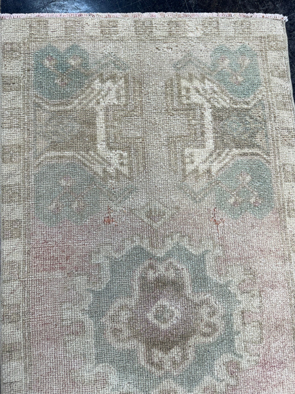 Turkish Mini Rug Oriental Hand Knotted Vintage Rug  1'7'' x  3'2'' #12160