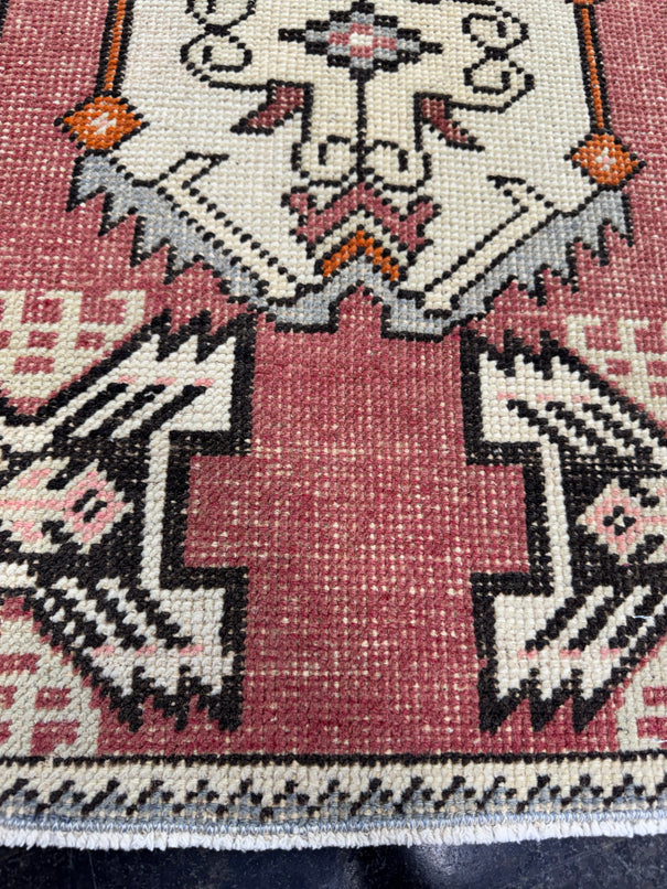 Turkish Mini Rug Oriental Hand Knotted Vintage Rug  1'6'' x  2'9'' #12155