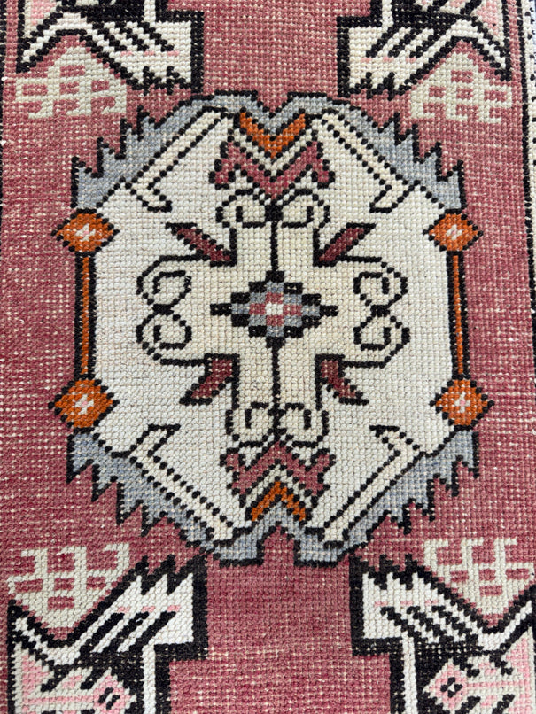 Turkish Mini Rug Oriental Hand Knotted Vintage Rug  1'6'' x  2'9'' #12155