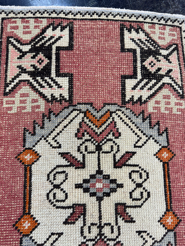 Turkish Mini Rug Oriental Hand Knotted Vintage Rug  1'6'' x  2'9'' #12155