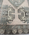 Turkish Mini Rug Oriental Hand Knotted Vintage Rug  1'8'' x  3'4'' #12156